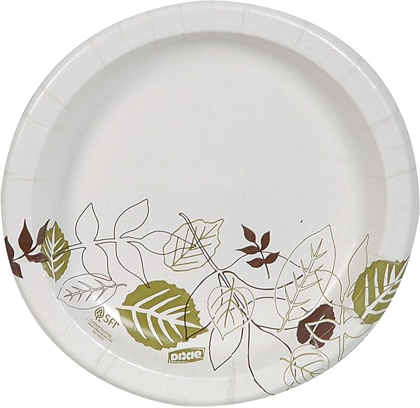DIXIE UX9WSPK PATHWAYS SOAK-PROOF SHIELD MEDIUMWEIGHT PAPER PLATES, 8 1/2-INCH, GRN/BURG, 125 CT