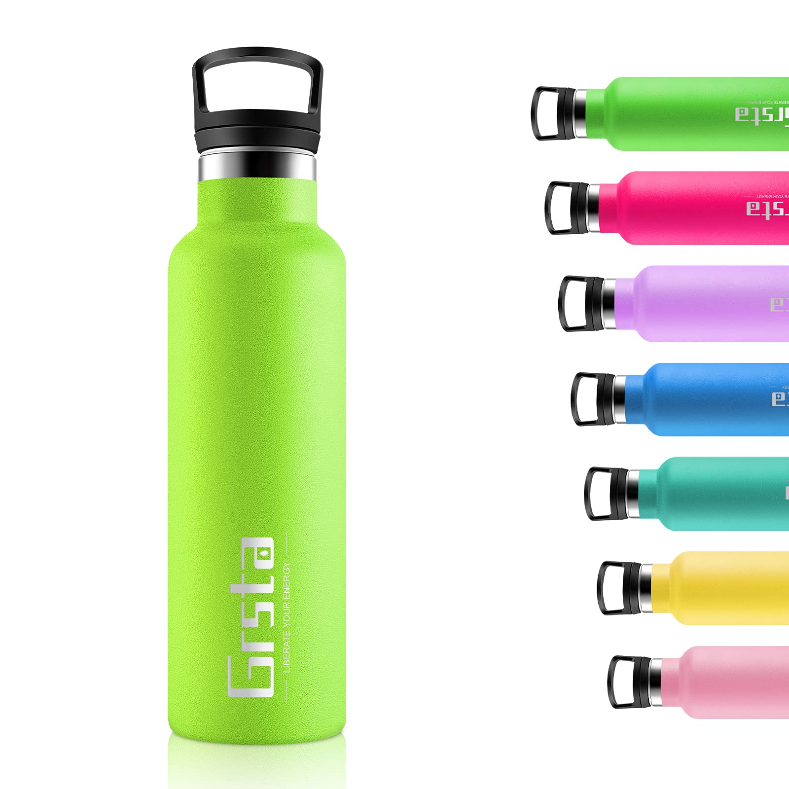 Grsta Thermos Flask, 500 ml, Stainless Steel, Insulated Bottle, Drinking Bottle with Straw, BPA-Free, Water Bottle, Children's Leak-Proof, Drinking Bottle for Carbonated Drinks — image 1