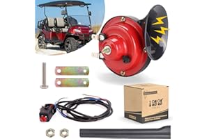 10L0L Golf Cart 12 Volt Horn Kit, Horn Switch and Wire Harness Assembly Universal Fit Club Car, EZGO and Yamaha and ATV, UTV,