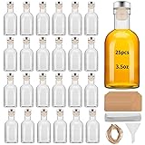 eispap 25 Pcs 3.5OZ Mini Glass Liquor Bottles with
