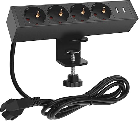 Tischsteckdose Schreibtisch Steckdosenleiste Mit Usb Ladegerat Steckdosenleiste Auf Den Tisch 1 8 M Netzkabel Mehrfachsteckdose Steckerleiste 4 Fach Amazon De Baumarkt