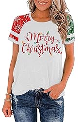 Ovazly Christmas Shirt for Women Raglan Sleeve
