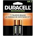 Duracell Rechargeable AA Batteries, 2 Count (Pack of 1), Double A Battery For Long-lasting Power, All-Purpose Pre-Charged Battery For Household And Business Devices