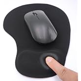 JYWYBF Ergonomic Mouse Pad with Wrist Rest, Gel Wrist Support Mousepad, Pain Relief Laptop Computer Mouse Pad, Non-Slip Mouse Pads for Office &amp; Home (Black, 9.5 x 8.3 in)