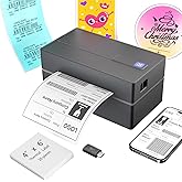 Bluetooth Thermal Shipping Label Printer: 4x6 Wireless Label Maker with Tape for Small Business - Compatible with iPhone, Android, Windows & Mac, Widely Used for USPS UPS Ebay Amazon Shopify Etsy