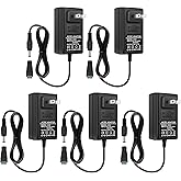 inShareplus 5 Pack DC 24V Power Supply, 100-240V AC to DC 24 Volt 2A 48W LED Driver, Low Voltage Transformer with 5.5mm x 2.1mm DC Plug, Wall Adapter for 24V LED Strip Light, CCTV Camera