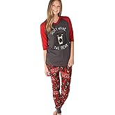 Lazy One Women's Soft Casual Pajama Leggings and Tall Tee Sets With Cute Fun Prints, Cute Women's Pajama Sets