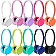 CN-Outlet 10 Pack Headphones for Kids School Classroom Bulk Multi Colored,Durable Wired Adjustable Student Earphones with 3.5mm Plug for Computer Kindle Chromebook (Mixed)