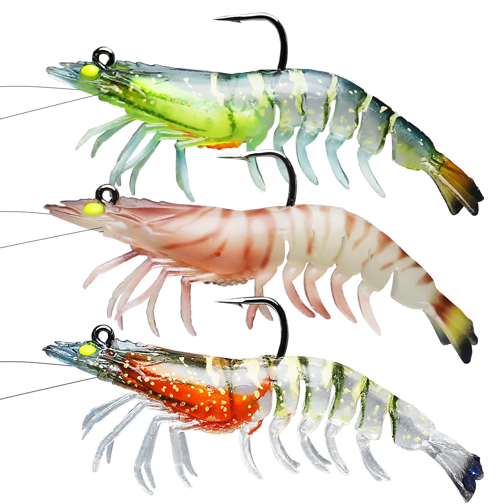 TRUSCEND Easy Catch Pre-Rigged Soft Fishing Lures, Super Durable TPE Swimbaits for More Bite, Well-Made Premium Fishing Gifts for Bass Pike Trout Perch, Saltwater Freshwater Baits Keep Separately