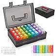 Monthly Pill Organizer 2 Times a Day,30 Day Pill Organizer 2 Times a Day,Pill Boxes and Organizer 2 Times a Day with Travel Case,Month Pill Box Organizer with 32 Daily Compartments,Moth Pill Box Am Pm