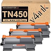 v4ink 3PK Compatible TN450 Toner Cartridge Replacement for Brother TN450 TN420 Toner Cartridge Black High Yield Use for HL-2240d HL-2270dw HL-2280dw MFC-7360n MFC-7860dw IntelliFax 2840 2940 Printer
