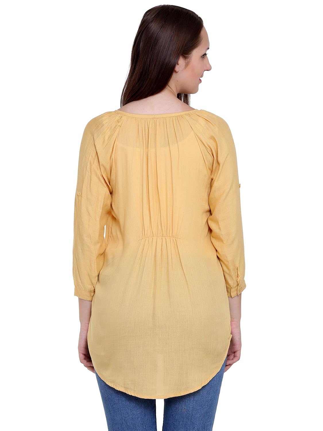 papsara yellow rayon women's long top