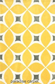 Paradise Carpet Creation Embossed Carved Handmade Tuffted Pure Woollen Thick Geometrical Carpet for Living Room Bedroom Size 3 x 5 feet (90X150 cm)�Multi