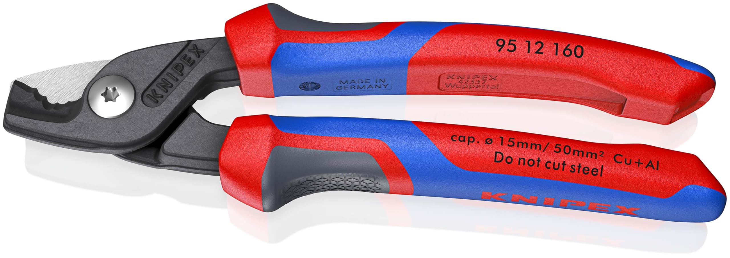 KNIPEX Stepcut Cable Shears with Comfort Handles 160 mm, 95 12 160