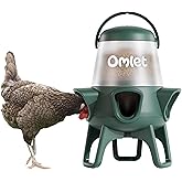 Omlet No Waste Chicken Feeder for Coop | 12lb Anti-Spill Poultry Feeder with 5 Feeding Ports | Feeds 6 Hens for 7 Days | Hanging or Free Standing | Weatherproof