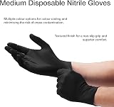 ABENA Black Disposable Nitrile Gloves Medium Pack of 100 Powder Free Latex Free view 3