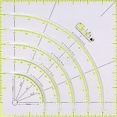 HONEYSEW Arcs &amp; Fans Quilt Circle Cutter Multifunctional Arc Cutting Patchwork Ruler - Acrylic Quilters Template With Double Colored Lines for Cutting Cloth, Sewing Crafts
