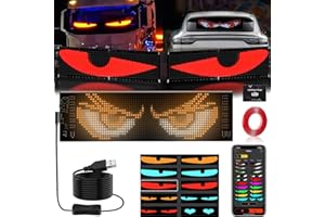 YOUBISON 4.01"x13.7" Colorful Eye Lamp Soft Screen for Car Windows, DIY Car Dynamic LED Smart Colorful Eye Lamp Soft Screen, Programmable Ultra Thin Flexible LED Screen With App Control (4.01*13.7in)