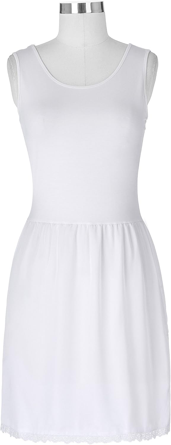 Kate Kasin Women Full Slip for Under Dress Lace Trim Satin Slip Cami Dress Nightwear at  Women’s Clothing store