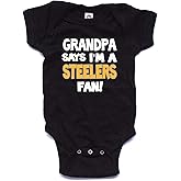 NanyCrafts Baby's My Grandpa Says I'm a Steelers Fan Bodysuit, Baby Steelers Fan