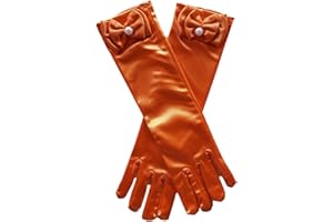 Aslana 11.5" Long Satin Gloves Bowknot for 4-9 yrs Girls Kids Flower Girls Princess Cosplay