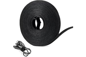 OneLeaf 20ft x 1/2inch Fastening Cable Ties Roll, Reusable Self-Gripping Strips, Double Sided Hook and Loop Tape Cable Manage