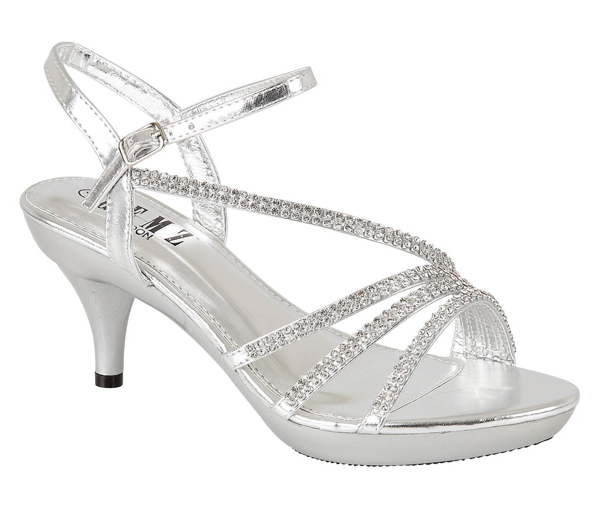 silver small heels for prom
