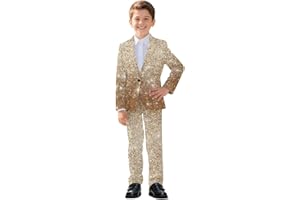 Xnshcedy Kids Suit Set Boys Blazer and Dress Pants Kids Suits for Boys Graduation Outfits Theme Party Prom Evening Wear