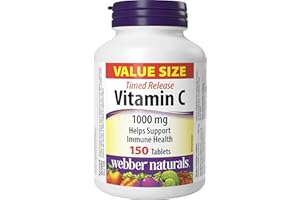 Webber Naturals Vitamin C Timed Release 1000 mg, 150 Tablets, For Bones, Teeth, Immune and Antioxidant Health