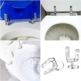 pzihao Zinc Alloy Toilet Seat Hinge Replacement Kit with Fittings for Wood view 6