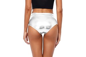 Kepblom Metallic High Waisted Booty Shorts Women's Shiny Cheeky Dance Festival Rave Bottoms