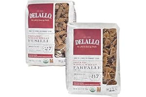 YCNO KOMBOFAN Organic Whole Wheat Italian Pasta Variety - 2 packs (FUSILLI NO.27 FARFALLE NO.87) 16oz each