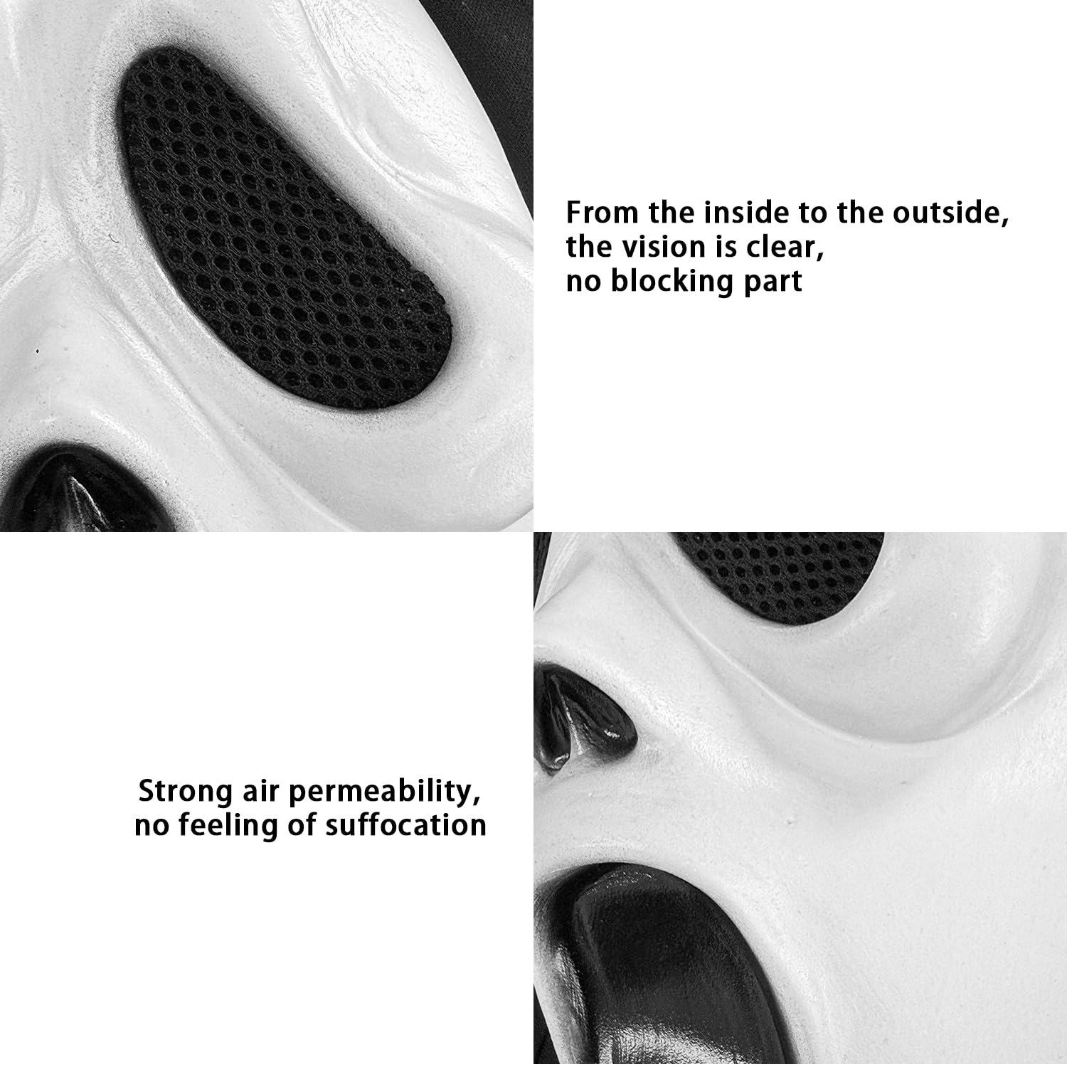Halloween Mask Natural Latex Scary Skull Mask - Halloween Horror Full Head Masquerade Cosplay Party Decoration Props