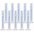 10Pack 100ml Plastic Graduated Cylinder, Plastic Measuring Cylinder Set, 2-Sided Marking Lab Cylinders, Clear Science Measuring Cylinder for Home and School Science, Laboratory Supplies