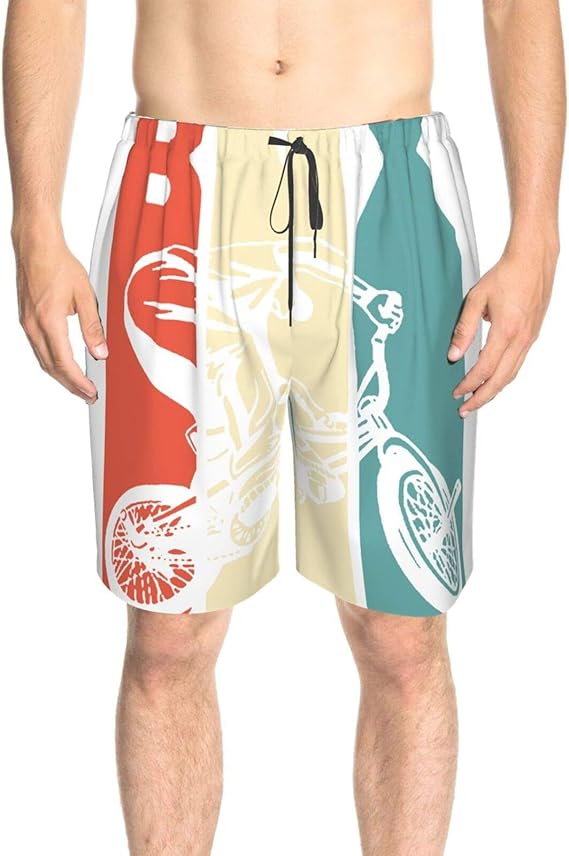 Cyloten BMX Dirt Bike Rider Art Boardshorts Men's Swimming Shorts