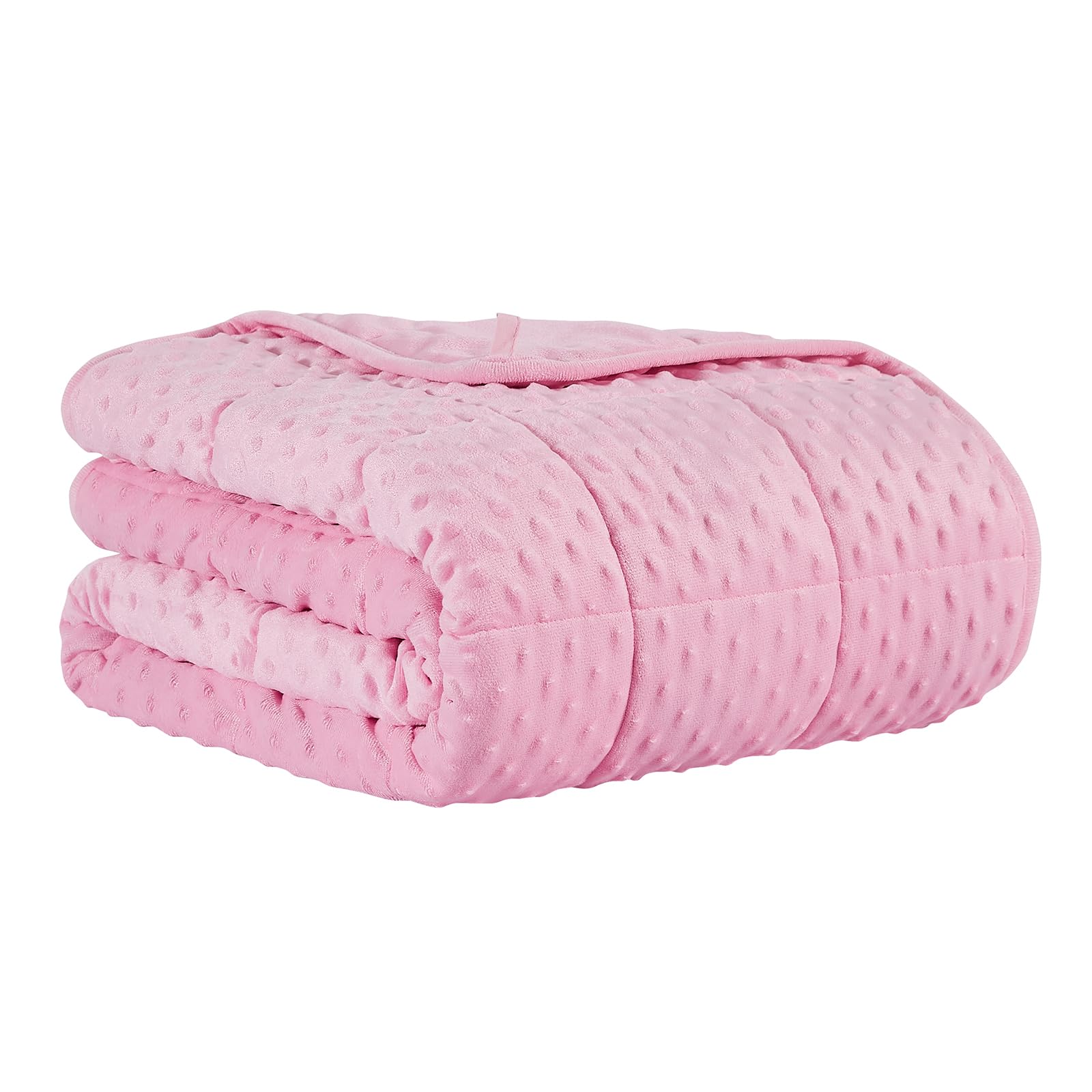 CuteKing Weighted Blanket - Weighted Blanket with Premium Glass Beads - Heavy Blanket Crystal Velvet for Comfort Sleep - Thick Blanket All Season (20lbs, 80"x87", Pink Bubble) Image