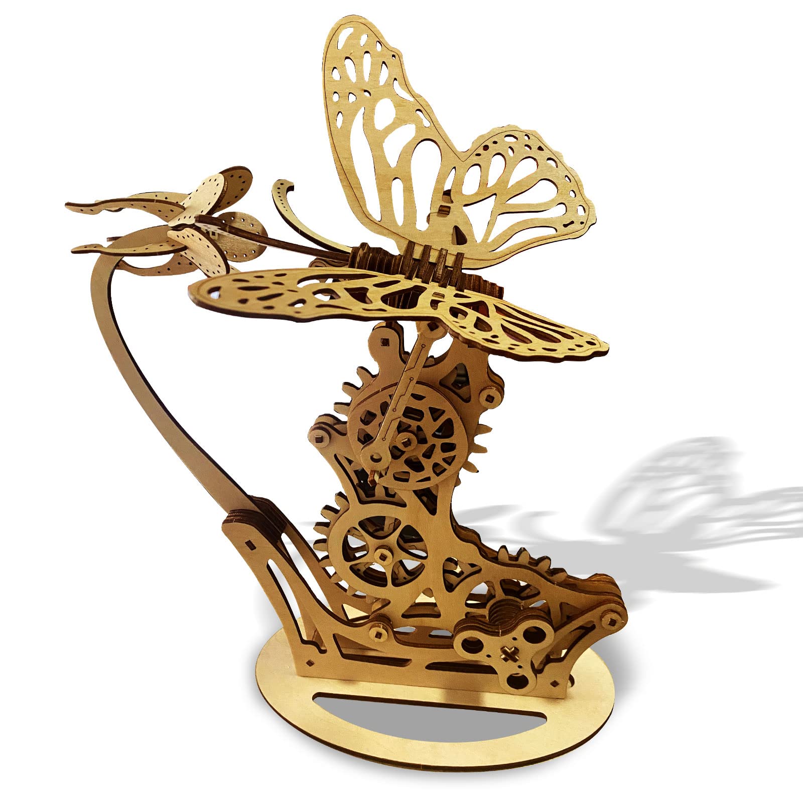 Wooden 3D Puzzles Mechanical Hummingbird ，3D Wooden Puzzle Mechanical Model Self Craft Deco Education Gift