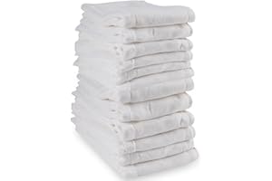Prefold Cloth Diapers - Premium Cotton, Fasoar 3 Ply Environmental Friendly Baby Washable Diaper Covers for Babies to Toddlers Multi-Use (10-35 lbs) 12 Count