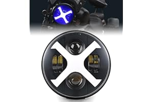 HENGTUAOTO 7 inch Led Headlight Motorcycle White/Blue DRL Compatible with Street Glide,Softail Heritage,Road King,Electra Glide