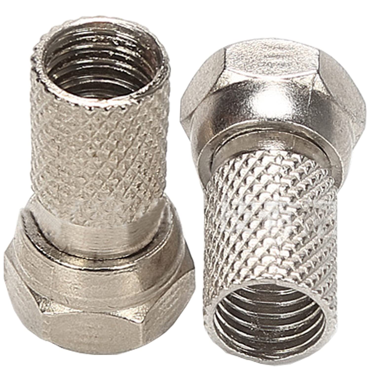 Fohevers 2 Pcs F Type Male Plug RG6 Male Adapter Coaxial Connector for FM TV Satellite Antenna F-Type Ports