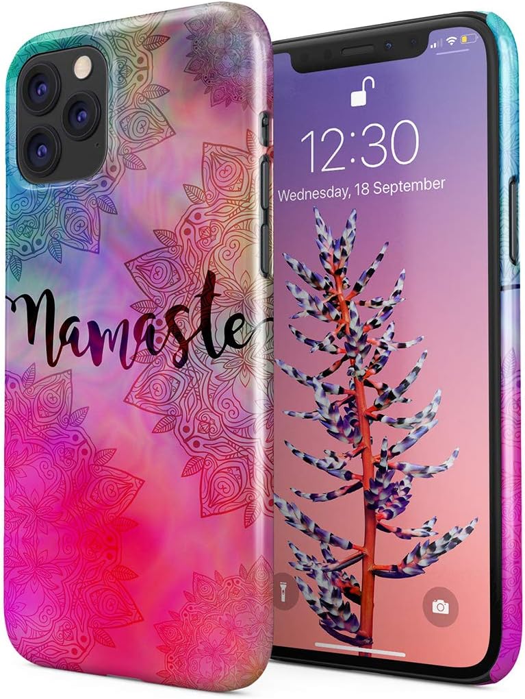 Henna Namaste Rainbow Color Mandalas Hard Plastic Phone Case for iPhone 11 Pro Max