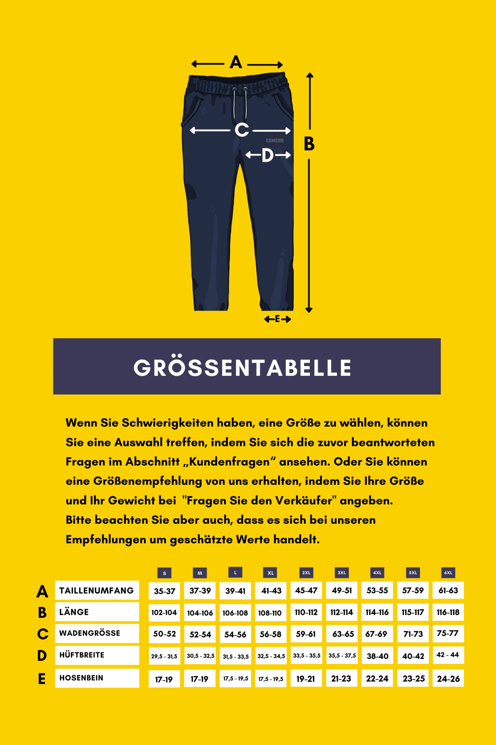 COMEOR Tracksuit Bottoms, Cotton, Men’s Long Sports Trousers, Jogger, Training Trousers, Men’s Relaxing Trousers