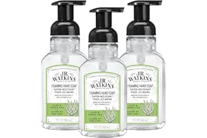 J.R. Watkins Foaming Hand Soap with Pump Dispenser, Moisturizing Foam Hand Wash, Alcohol-Free, Cruelty-Free, Aloe & Green Tea