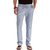 Sailwind Men's Drawstring Linen Pants Casual Summer Beach Loose Trousers