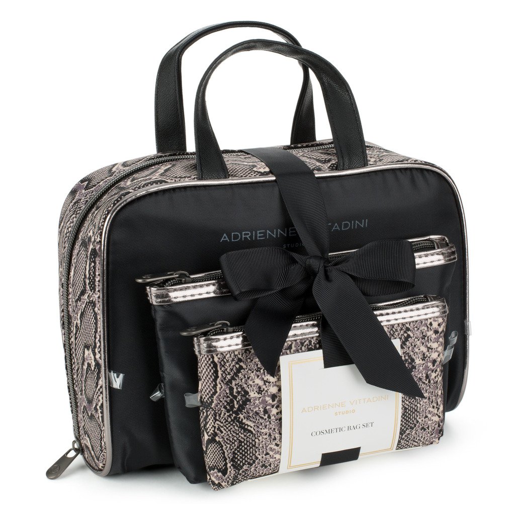 Adrienne Vittadini Cosmetic Bag Set 3 Travel Makeup