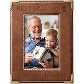 WhatSign Best Grandpa PictureFrame - Can't Top This Pop Grandpa Gift Vintage Stitch Design Picture Frame for Father's Day Grandparent's Day