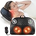 Admbm Cordless Neck and Back Massager with Heat, Rechargeable Deep Tissue Shiatsu Massage Pillow for Pain Relief, Portable Kneading Massager for Home, Office, Car, Gift for Mom, Dad, Men, Women