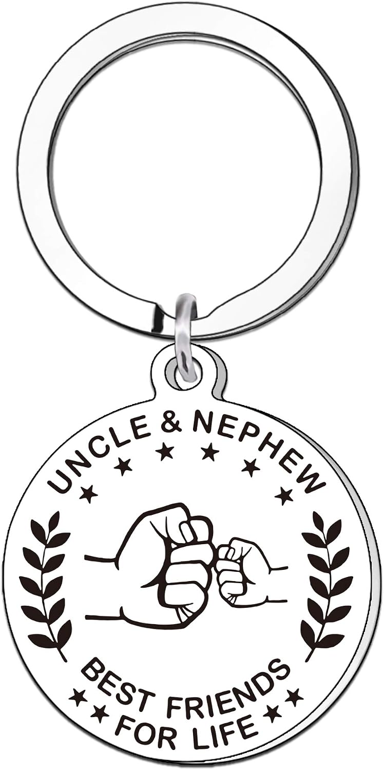 QMVMV To My Uncle Aunt and Nephew Niece Keychring Best Friend for Life Key Chains Gifts for Birthday Christmas Presents (Uncle Nephew)