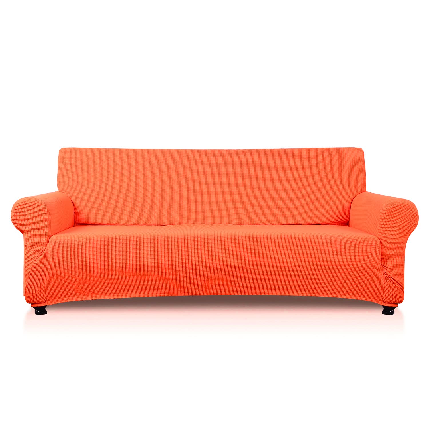 VanderHOME Stretch Sofa Slipcover Easy Fit Elastic Jacquard Fabric Couch Settee Slipcover Stretch Sofa Covers Couch Covers Thick Soft Non Slip Sofa Slipcovers Furniture Protector 1 Seater, Orange