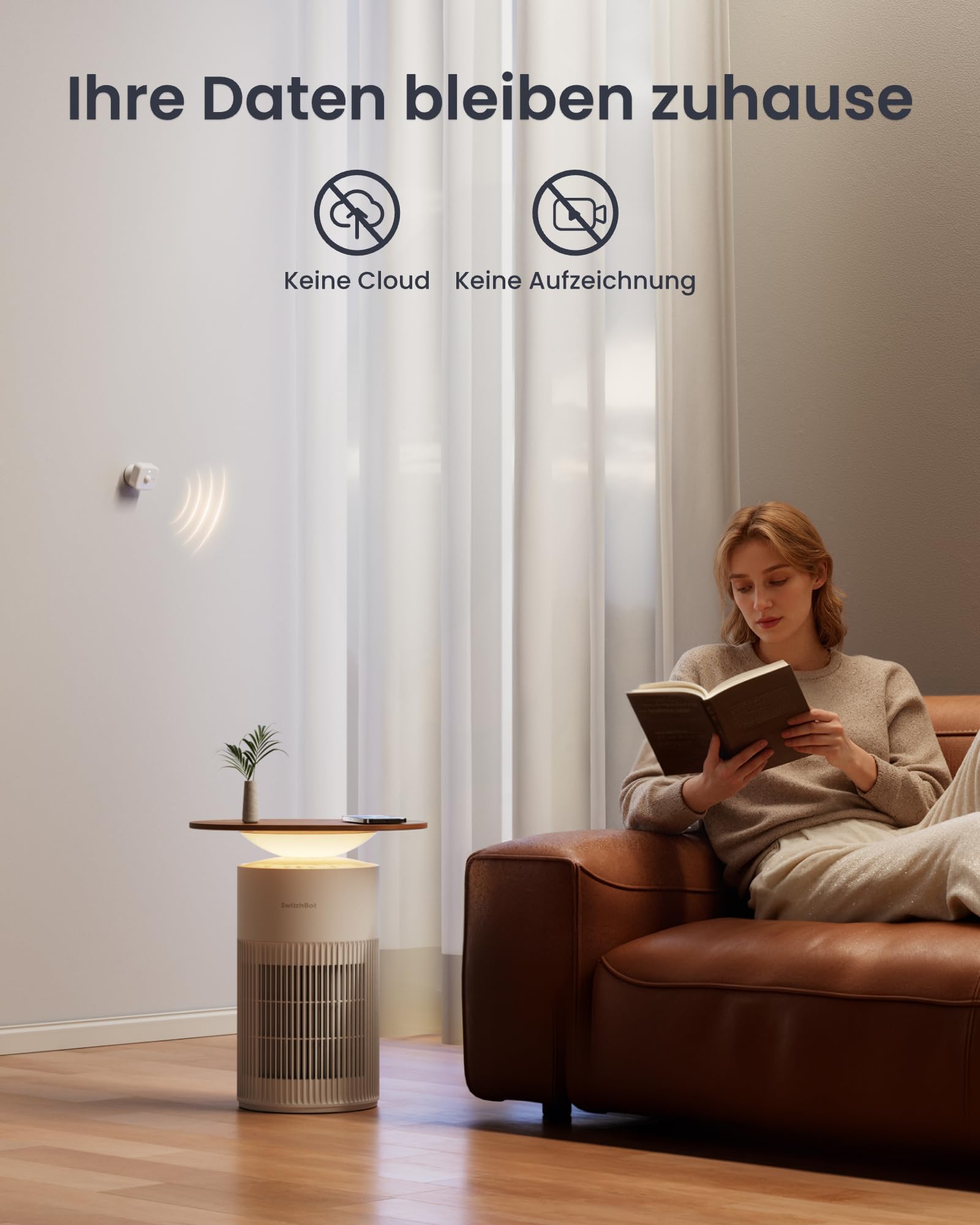 SwitchBot mmWave Bewegungssensor, Präsenzmelder für Smart Home Licht- & Gerätesteuerung, Dynamische Überwachung & Sicherheitsalarm, Alexa HomeKit & Apple Home über Hub, 2 Jahre Batterie 9